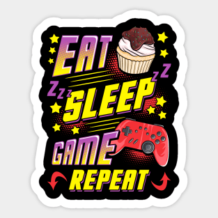 Funny Eat Sleep Game Repeat Gamer Gaming Sticker